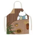 Joli tablier de cuisine imprimé chat avec bretelles réglables, idéal pour cuisiner et le ménage. - Adulte Épaissi / Chaton Maillard 2