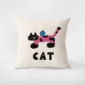 Grazioso copricuscino quadrato con stampa di gatto carino per la decorazione del divano - Stampa Bifacciale 35x35cm (Copertura Senza Imbottitura) / Stile Gatto 4