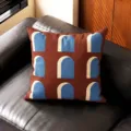 Funda de cojín vintage con patrón geométrico suave y cómodo para el sofá de la casa - Doble Cara 35x35cm (Funda Sin Relleno) / Azul Cielo Arco
