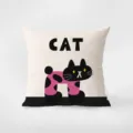 Federa per cuscino decorativo gatto nero gattino cartone animato per divano letto salotto. - Stampa Bifacciale 35x35cm (Copertura Senza Imbottitura) / Stile Gatto 2