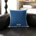 Bauhaus geometric throw pillow cover blue grid cushion case for modern sofa decor detail - Fine Blue Grid