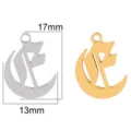 Stainless Steel Gothic Letter Pendant 17x13mm DIY Jewelry Accessory Gold Silver Color - Letter E