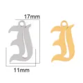 Stainless steel gothic letter E pendant gold and silver DIY jewelry part 17x11mm - Letter I