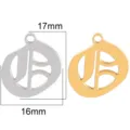 Stainless steel gothic letter pendant, 17x16mm gold and silver DIY jewelry accessory. - Letter O