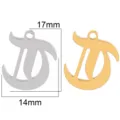 Gothic style letter D stainless steel pendant 18k gold plated DIY jewelry accessory - Letter T