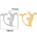 Stainless Steel Gothic Letter Pendant Gold Silver DIY Jewelry Charm Accessory 18mm - Letter V