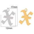 Stainless Steel Gothic Letter Pendant 18K Gold Plated DIY Jewelry Accessory - Letter X