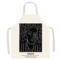 Nordic Matisse art print cotton linen apron, stylish black and white portrait design cooking bib. - 65x75cm (Adult Thickened Cotton Linen) / Matisse Art 04