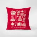Rotes Neujahrs Kissen mit süßem Festtags Motiv Sofakissen Dekokissen für gemütliches Zuhause. - Spaß und Erwartung-7