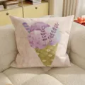 Coussin décoratif motif glace en velours doux, idéal pour canapé et salon confortable. - Glace à la Lavande