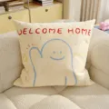 Schattig cartoon sierkussen met leuke print, zacht en comfortabel kussen voor bank en woonkamer. - 35x35cm Zonder Kern / Vriendelijk Beige