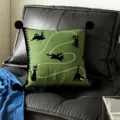 Cartoon cute Bauhaus throw pillow with black cats pattern, soft sofa cushion cover with insert. - 35x35cm Pillowcase Without Core / Thread Shadow Black Pom-Pom