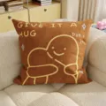 Bruin schattig cartoon sierkussen zacht kussen voor woonkamer bank met binnenkussen vulling. - 35x35cm Zonder Kern / Vriendelijk Bruin