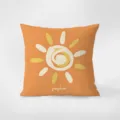 Oreiller orange scandinave detail avec motif de soleil mignon pour decoration interieure. - Soleil
