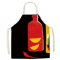 Creative art print kitchen apron with red bottle design for cooking, unisex home and cafe use. - 65x75cm Adult Thickened Cotton Linen / Pop Fruit 2