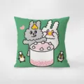 Curly rabbit couple throw pillow cute cartoon cushion soft sofa backrest decorative pillow cover - Double-Sided Pattern 45X45cm (Pillowcase Without Core) / Curly Rabbit-7