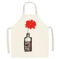 Close-up detail of the creative minimalist red flower in bottle print on the kitchen apron. - Pop Fruit 6