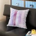 Bauhaus style purple striped throw pillow detail, soft fabric cushion cover for living room sofa. - Purple Mist Stripes