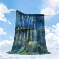 Summer Van Gogh starry night print thin cooling air conditioning blanket nordic style soft bed - FGBS06 (Rhone Starry Night)