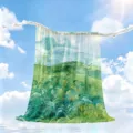 Summer Van Gogh Oil Painting Nordic Style Ice Silk Blanket Thin Air Conditioning Throw - FGBS07 (Green Oil Painting)