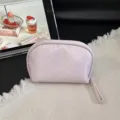 Rosa Pünktchen Kosmetiktasche, tragbare Make-up-Tasche für Reisen mit Reißverschluss. - Halbrunde Kosmetiktasche / Rosa