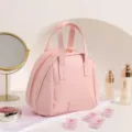 Rosa PU Leder Kosmetiktasche, große Kapazität Reise Make-up Organizer für Damen. - Rosa