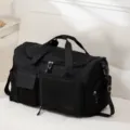 Schwarze Reisetasche Große Kapazität Sporttasche Umhängetasche Tragetasche Fitness Bag schwarz - Schwarz