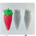 Strawberry silicone mold for DIY crafts, chocolate candy and phone case decoration parts. - Triple Hole Strawberry (50-3556-D) / Pink