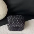 Klassische schwarze Pünktchen Kosmetiktasche für Damen, tragbare Reise Make-up Tasche. - Klassisches Schwarz - Polka Dot Quadrat