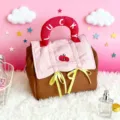 Süße gesteppte Kosmetiktasche mit Griff große Kapazität Reise Make up Tasche Handtasche - Rosa und Braun