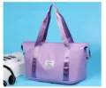 Große violette Reisetasche mit großer Kapazität, tragbare Gepäcktasche für tägliche Reisen. - Verbesserter Unten Erweitbarer Nass-Trocken-Trennung / Taroviolett