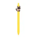Bolígrafo de gel retráctil amarillo con lindo dije de gato siamés material escolar - Gato Siamés (Bolígrafo Amarillo)