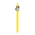 Bolígrafo de gel retráctil amarillo con bonito colgante de gato tricolor para oficina - Gato Calico (Bolígrafo Amarillo)