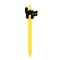 Bolígrafo de gel gato negro tierno retráctil amarillo para estudiantes oficina papelería - Gato Negro Espalda Arqueada (Bolígrafo Amarillo)