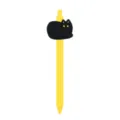 Bolígrafo de gel amarillo con adorno de silicona de gato negro, ideal para oficina. - Pequeño Gato Negro (Bolígrafo Amarillo)