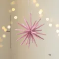 Rosa Glitzerstern Weihnachtsbaumschmuck, 10cm hängender Deko Anhänger für die Festtage. - Kleines Rosa
