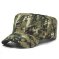 Camouflage flat top cap military tactical hat outdoor sun protection hat for men daily wear. - Adjustable / Grey Digital Camouflage