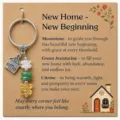 Porte-clés en cristal pour nouvelle maison avec pendentif maison et pierres naturelles. - Style Maison Home