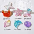 Ocean series resin DIY accessories glitter starfish dolphin shell charms craft supplies - Marine Animal Series (6 pcs)