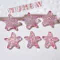 Amuletos de estrella de mar con purpurina rosa accesorios DIY para fundas y zapatos manuales - Dije para Zapato (Botón de 1.2CM pegado en la parte posterior) / Estrella de mar