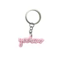 Rosa yeehaw PVC llavero lindo bolso encanto western vaquero anillo metal cadena accesorio regalo - Rosa Blanco Yeehaw