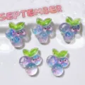 Cute sparkly resin grape charms DIY cabochons for clogs shoes decoration craft items - Blueberry