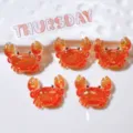 Sparkly resin crab charms for DIY phone case shoe decoration cute ocean style craft parts - Crab