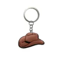 Llavero de sombrero de vaquero occidental PVC goma suave colgante bolso accesorio regalo - Sombrero de Vaquero Marrón