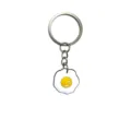 Llavero bonito de huevo frito de dibujos animados, colgante de bolso elegante y llavero de auto. - Huevo frito