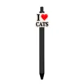Bonito bolígrafo de gel negro con diseño de gato y corazón, artículo de oficina ideal. - Negro