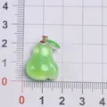 Dije de pera con brillo verde de resina accesorio de joyería DIY para funda de teléfono - Parte posterior plana de pera / GW702-013