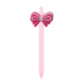 Bolígrafo retráctil rosa con bonita decoración de lazo 3D para estudiantes y oficina. - Estilo Lazo Grande Rosa / Rosa