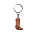 Llavero de bota de vaquero occidental lindo PVC goma suave colgante de bolsa regalo - Bota de Vaquero del Oeste Detallada