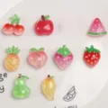 Amuletos de frutas de resina mix cabujones DIY para funda de telefono horquillas zapatos - Jelly Serie de Frutas Set Acrílico (9 Pcs)